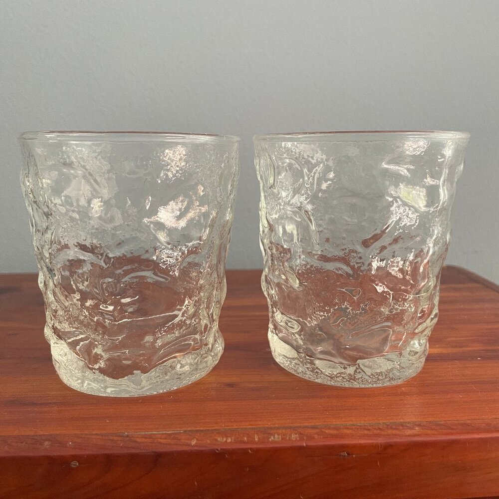 Anchor Hocking Clear Lido Milano Rocks Glasses Double Old Fashioned Set of 2
